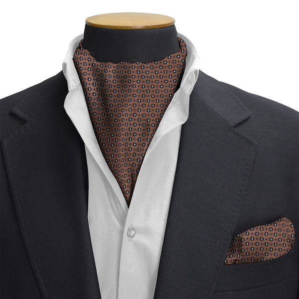 Copper Sparkle Luxury Ascot Tie & Pocket Square Set