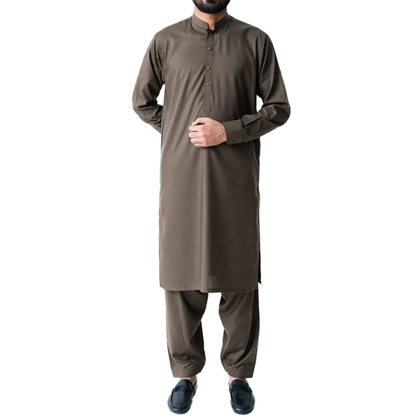 Eternity Men's Stitched Kurta Shalwar (Brown)