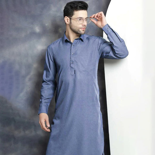 Eternity Men's Stitched Kameez Shalwar (Powder Blue)