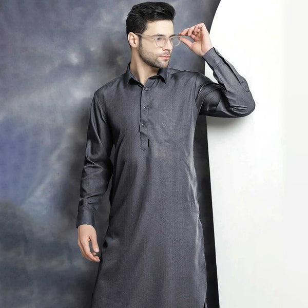 Eternity Men's Stitched Kameez Shalwar (Charcoal)