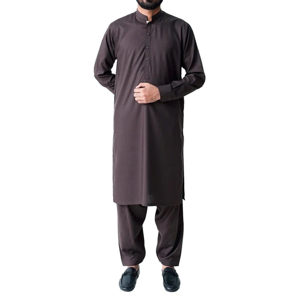 Eternity Men's Stitched Kurta Shalwar (Dark Chocolate)